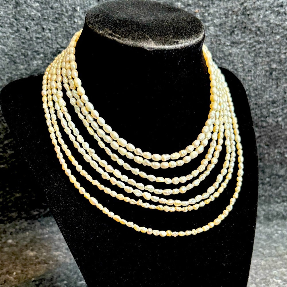 Elegant Layered Pearl Chocker With Sterling Silver Hardware